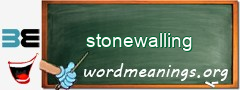 WordMeaning blackboard for stonewalling